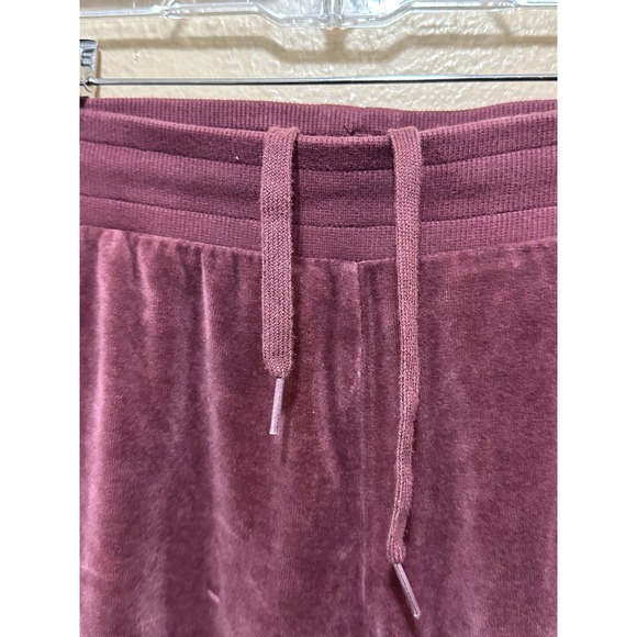 Puma Velour Joggers Women's Size L Burgundy Athleisure Sweatpants Lounge Pants - Picture 6 of 9